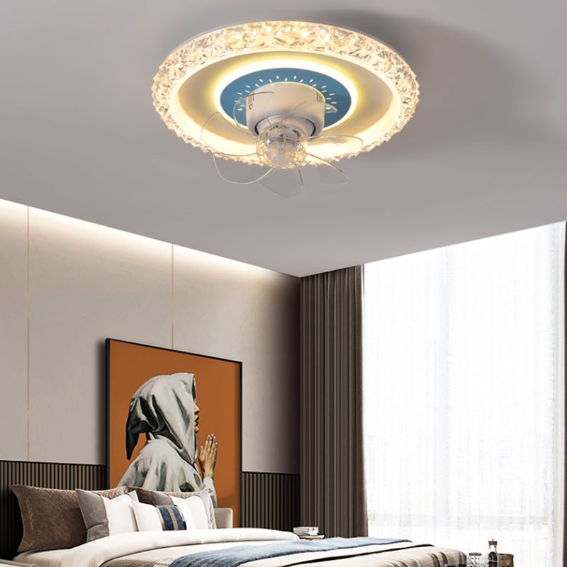 2 Light Ceiling Fan Lighting Modern Style Metal Ceiling Fan Light for Dining Room