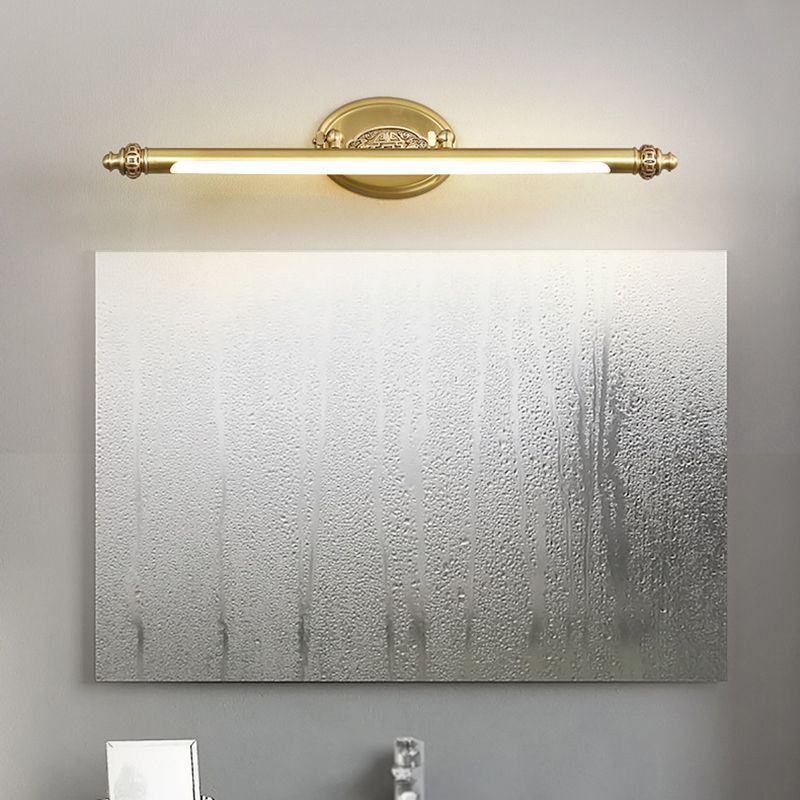 Moderne stijl lineaire ijdelheid verlichtingsarmaturen metaal 1 lichte ijdelheid muur sconce in goud