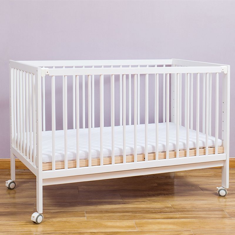 Modern Wood with Guardrail with Adjustable Height Nursery Crib