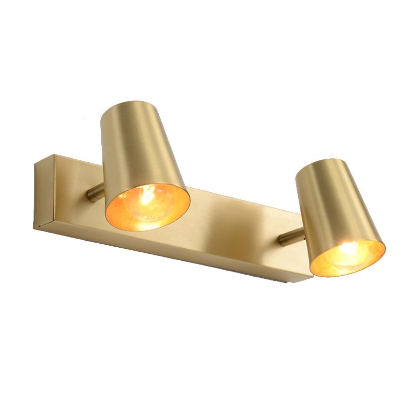 Metal Geometric Wall Sconce Modern Multi-Lights Mirror Wall Lighting Fixture in Brass