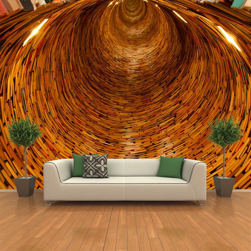 3D Effect Tunnel Mural Mildew Resistant Texture Novelty Wall Decor for Boys Room