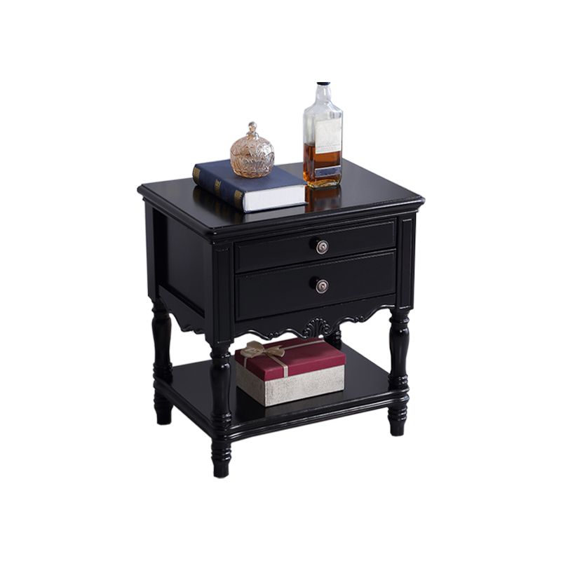 Rubber Wood Bedside Cabinet Traditional Nightstand for Living Room , 23"W X 25" H