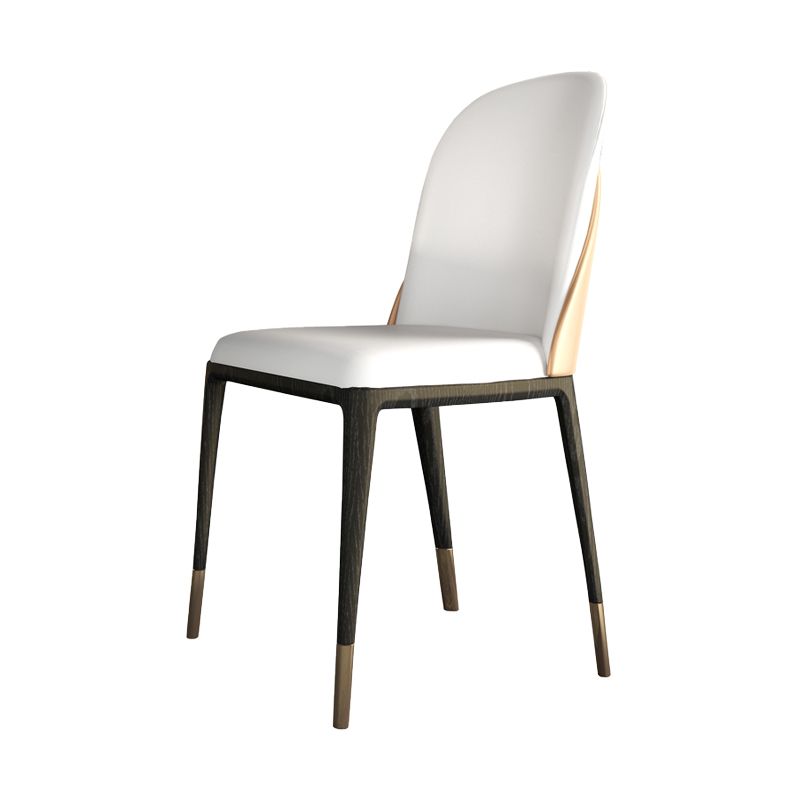 Armless Dining Chairs Modern Faux Leather Side Chairs for Home