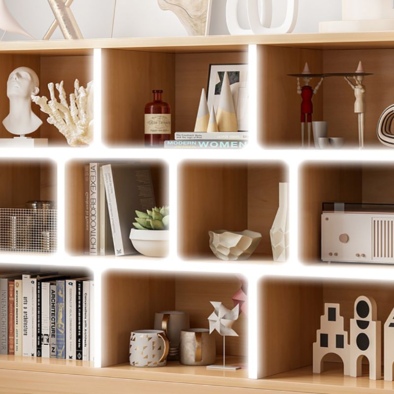 Modem Wooden Bookcase Geometric Shelf Bookshelf for Home Office