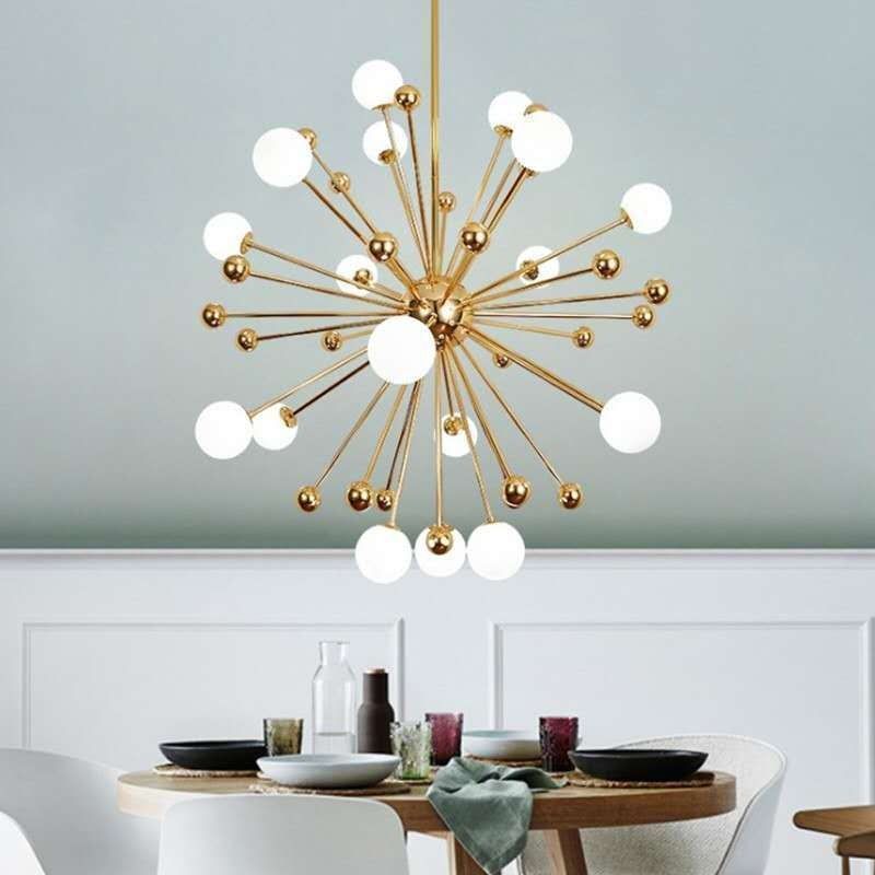 Living Room Hanging Chandelier Metal Contemporary Pendant Light in Gold