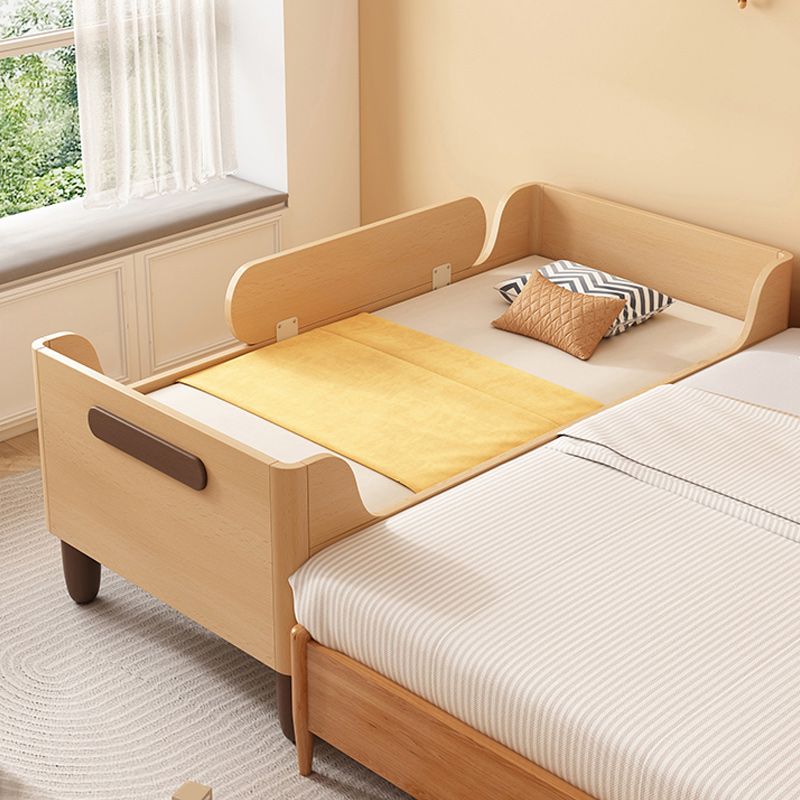 Solid Wood Convertible Crib Scandinavian Nursery Bed with Mattress