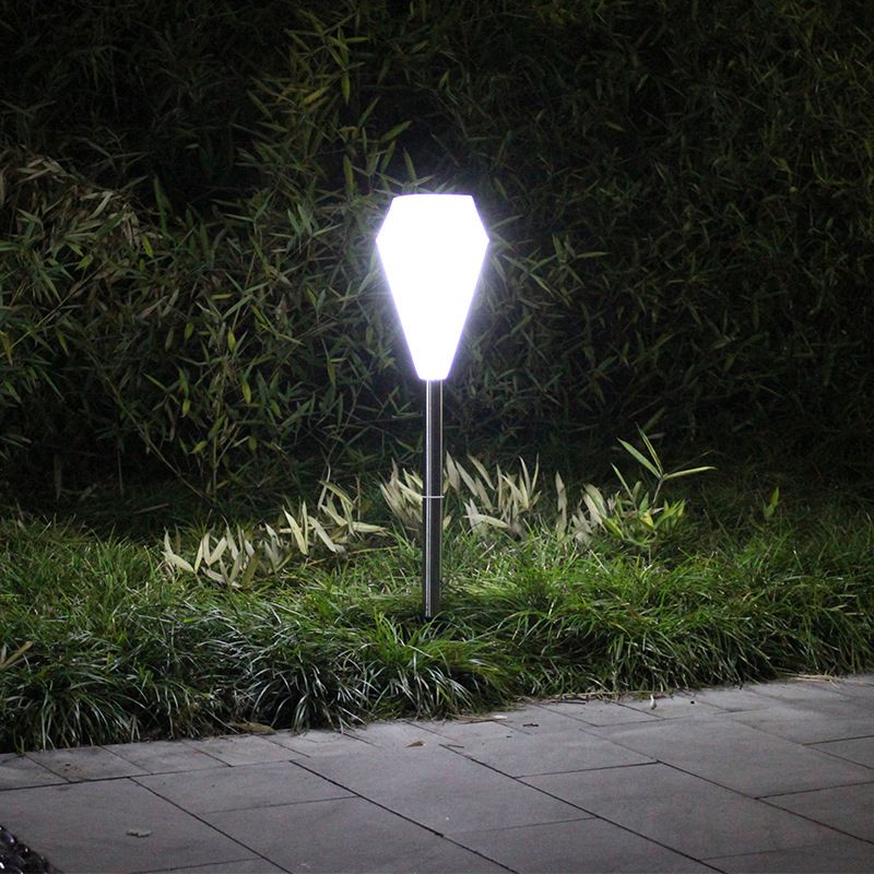 Plastic Diamond Solar Ground Lighting Contemporary White LED Landscape Light for Pathway