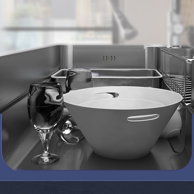 Contemporary Style Kitchen Sink Rectangle Shape Kitchen Sink with Single Bowl