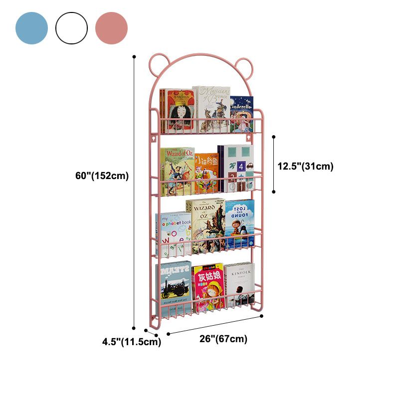 Scandinavian Wall Mounted Bookshelf Iron Vertical Bookcase for Home