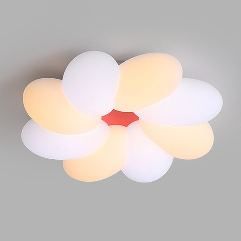 8-Lights Modern Style Flower Flush Mount Acrylic Ceiling Light for Bedroom