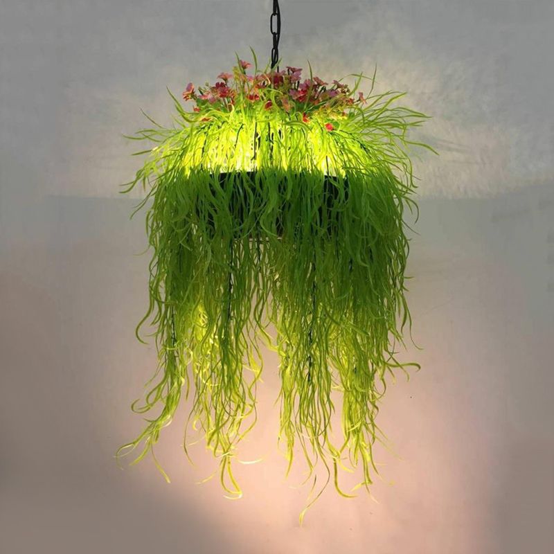 1 Light Metal Down Lighting Antique Green Seaheed Restaurant LED PENDANT LIGHT DIMPLAT