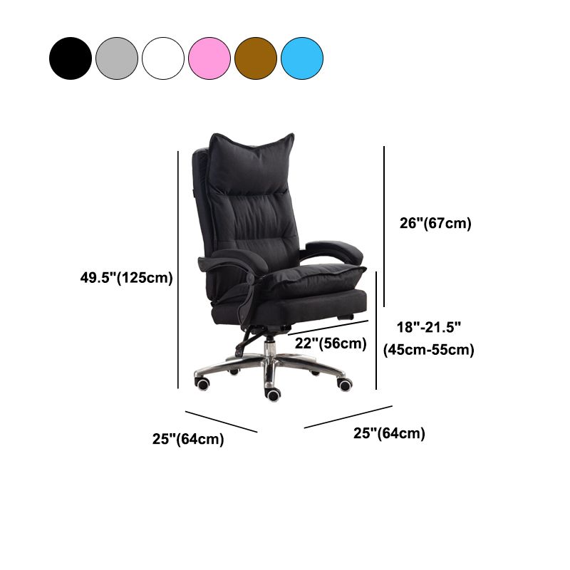 Metal Base Modern Office Chair with Wheels Executive Ergonomic Task Chair with Padded Arms