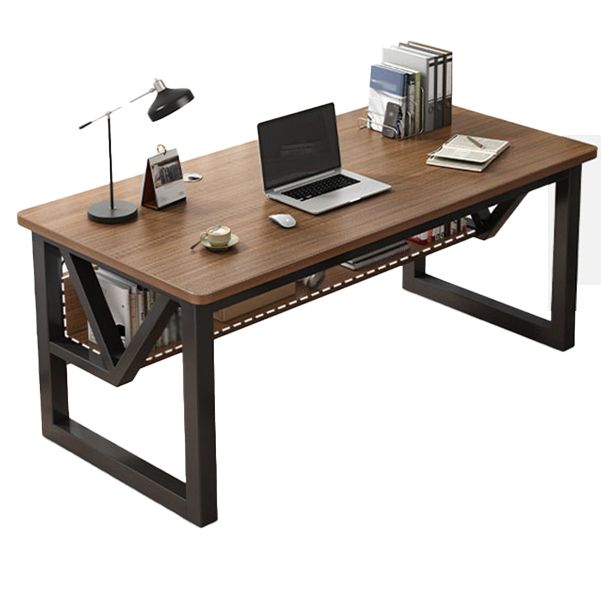 Contemporary Rectangular Office Desk Sled Writing Desk with Metal Legs