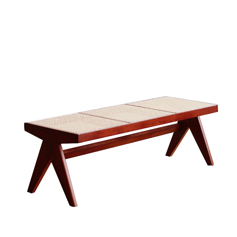 Tropical Seating Bench Solid Wood Rectangle Bench for Dining Room