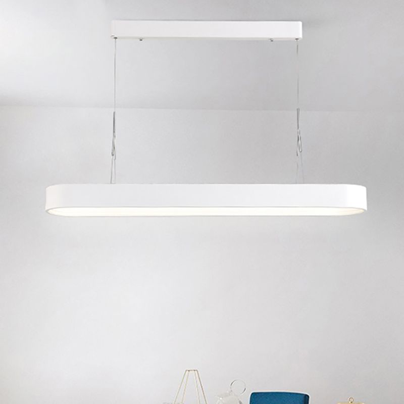 Luminaire pendant elliptique nordique métal métal blanc / gris plafonnier plafond pour salle à manger, 33,5 "/ 47" de large