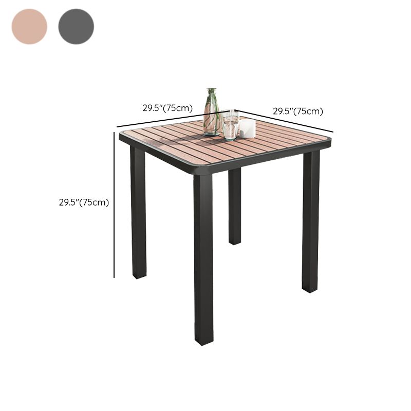 Modern Geometric Courtyard Table Artificial Wood Outdoors Table