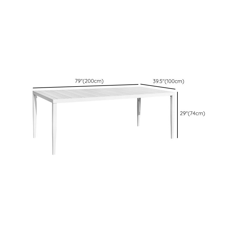 Modern Style Rectangle Courtyard Table Aluminium Outdoor Table