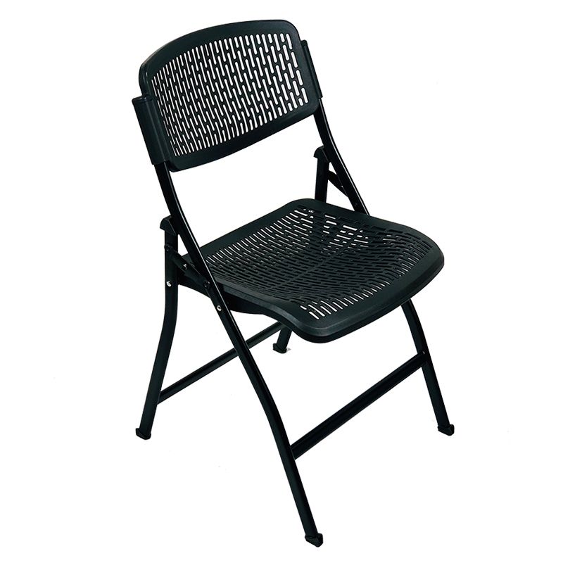 Folding Armless Conference Chair Iron Frame Plastic Back and Seat Chair