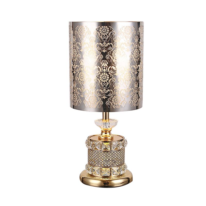 Crystal Gold Night Light Flower/Tree Single Light Traditional Nightstand Lamp for Bedroom