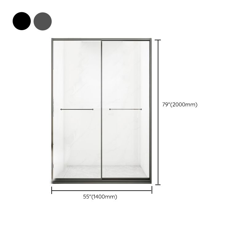 Transparent Tempered Shower Bath Door Double Sliding Framed Shower Doors