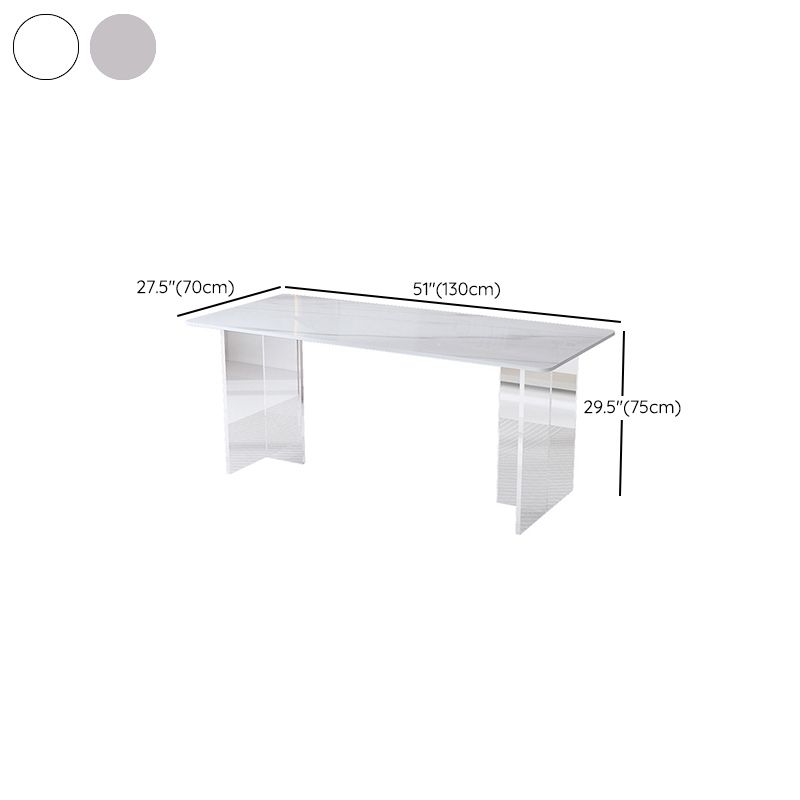 Modern Rectangle Office Working Table Sintered Stone Writing Desk