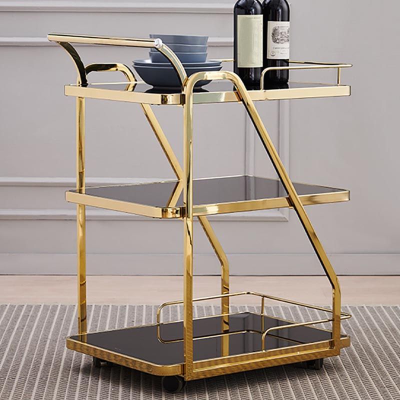 33.07" High Modern Style Prep Table Rolling Metal Prep Table for Home