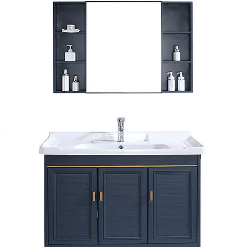 Modern Bathroom Vanity Set Single Freestanding 2 Doors Rectangular Sink Vanity