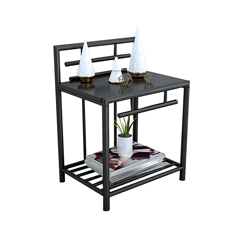 1 Shelf Glam Nightstand Metal Legs Included Night Table Open Storage ,23.6" Tall