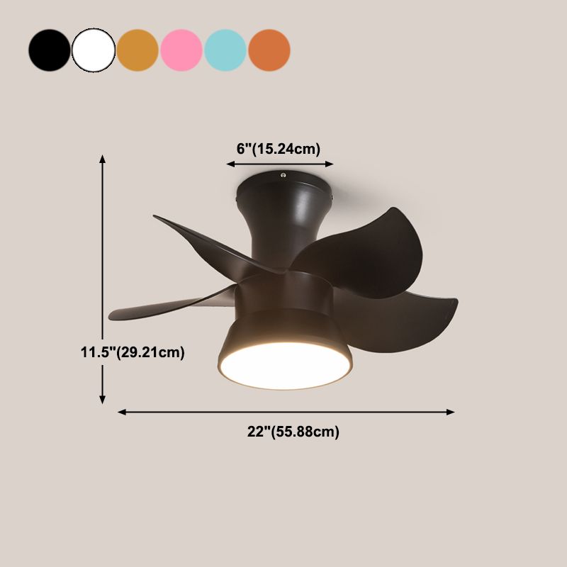 Modern Style Ceiling Fan Lighting Metal 1 Light Ceiling Fan Light for Children's Room