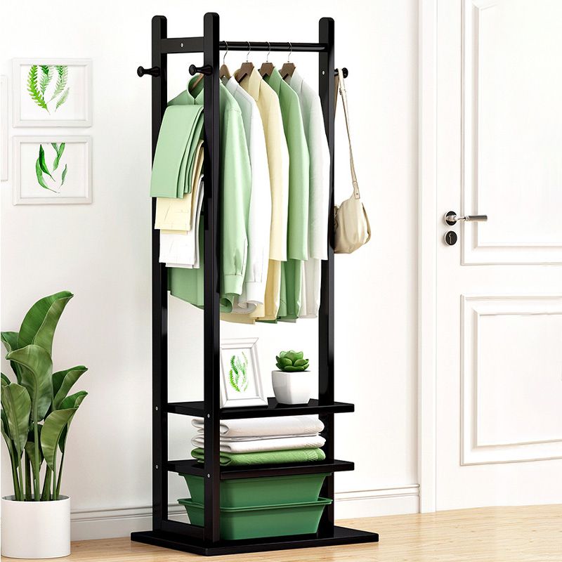 Modern Free Standing Coat Rack Wooden Clothes Hanger for Living Room