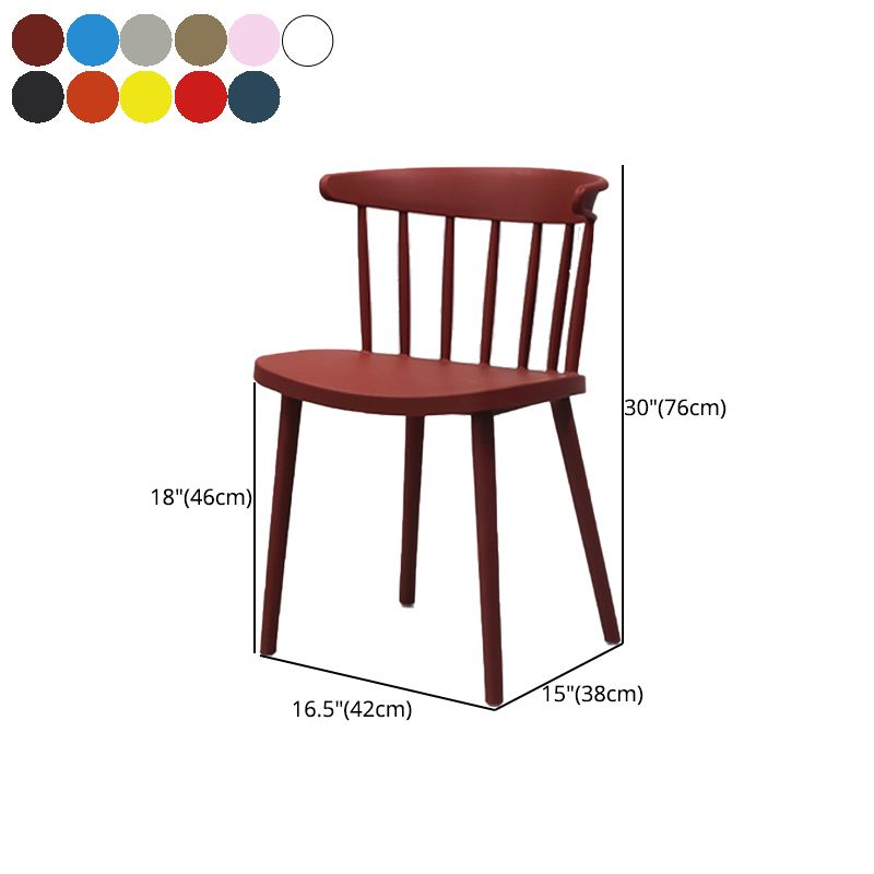 Modern Style Stackable Plastic Chair Windsor Back Folding Side Chair 16.5"x15"x29.9"