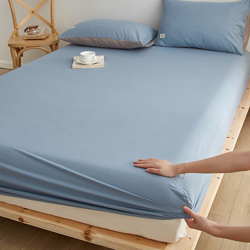 Modern Bed Sheet Solid Color Fitted Breathable Skin-friendly Bed Sheet Set