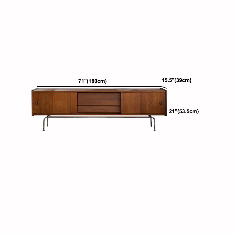 Traditional Brown TV Media Stand with Drawers Wood TV Stand Console