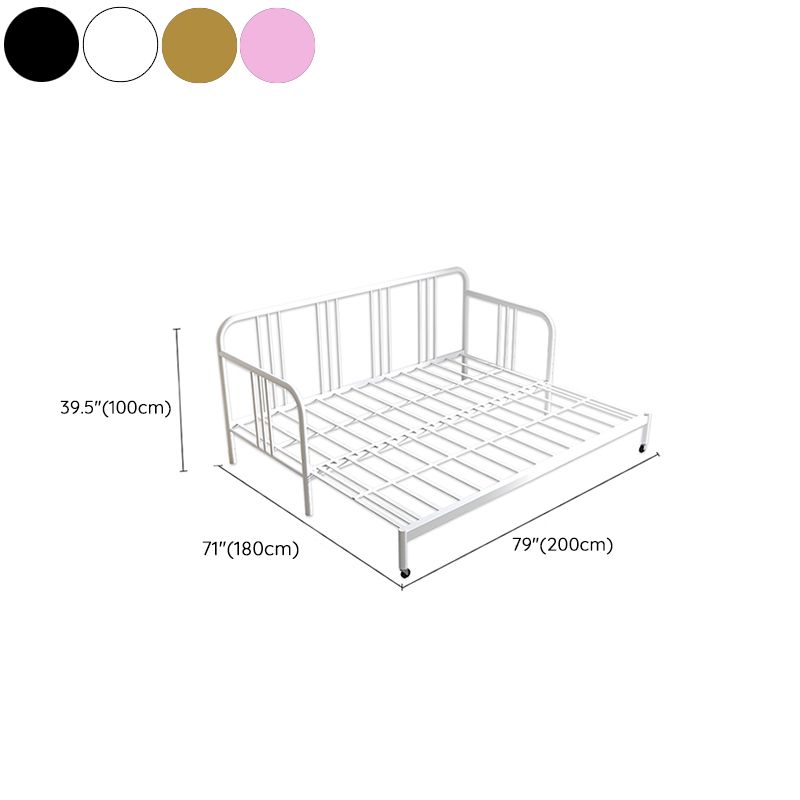 Scandinavian No Theme Kid Bed Metal Frame Solid Color Daybed