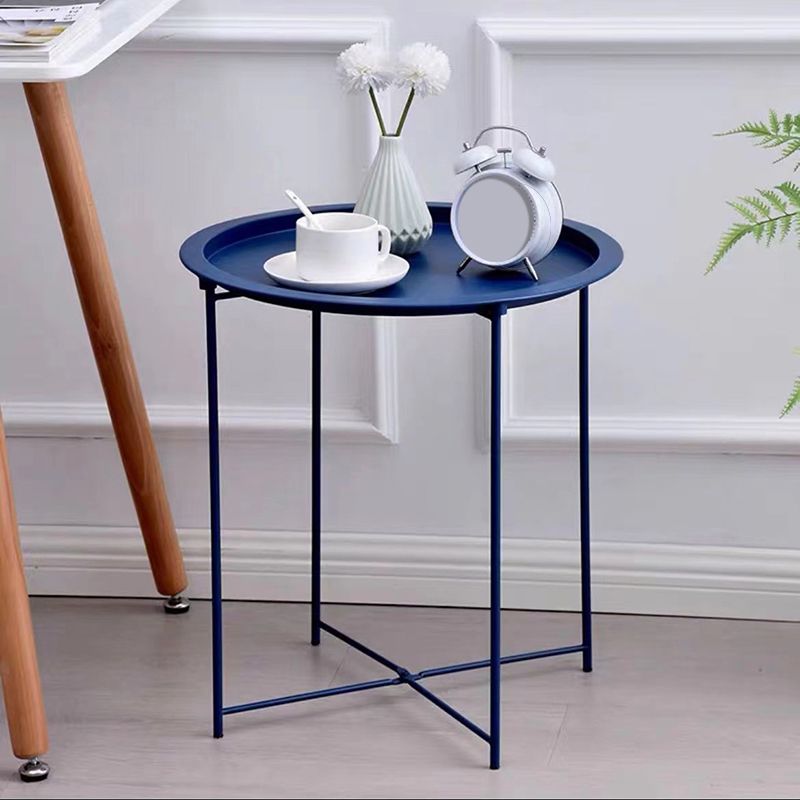 Contemporary Metal Accent Table Nightstand 19.68" Tall Bed Nightstand