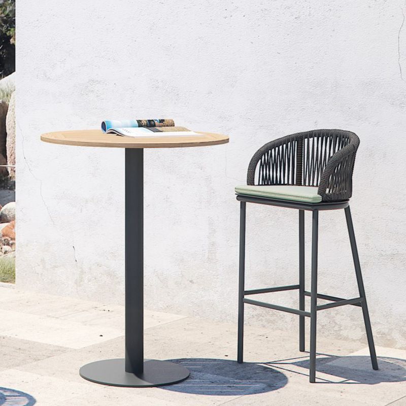 Industrial Round Bar Table Set 1/2/3 Pieces Metal Bar Table Set for Outdoor