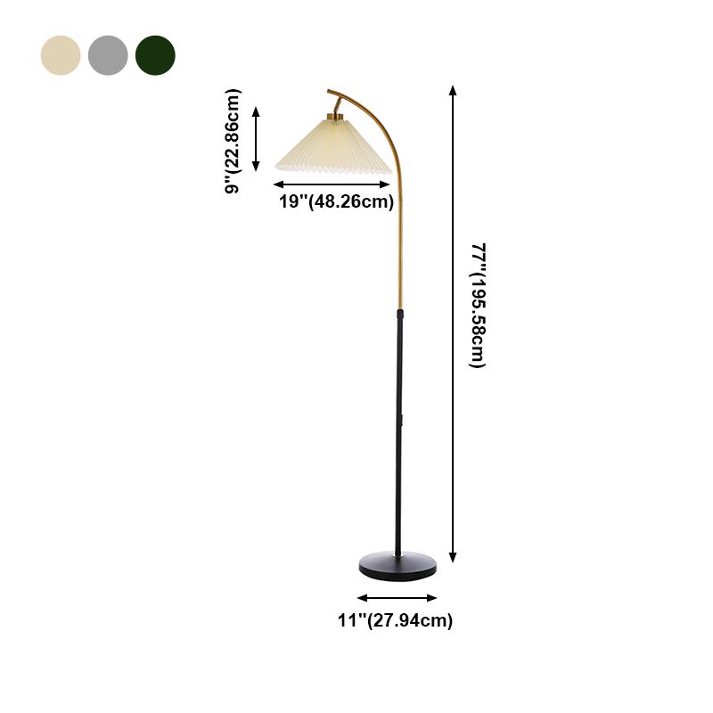 1 Light Cone-Shaped Floor Lamps Modernism Fabric Standard Lamp for Living Room Dining Room