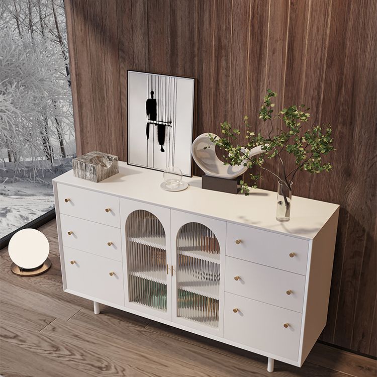 Wood Living Room Sideboard Cabinet Modern Credenza with Storage and Drawers