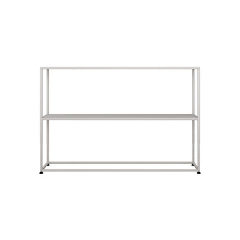 Contemporary Iron Console Table with Storage Shelf and Frame Base