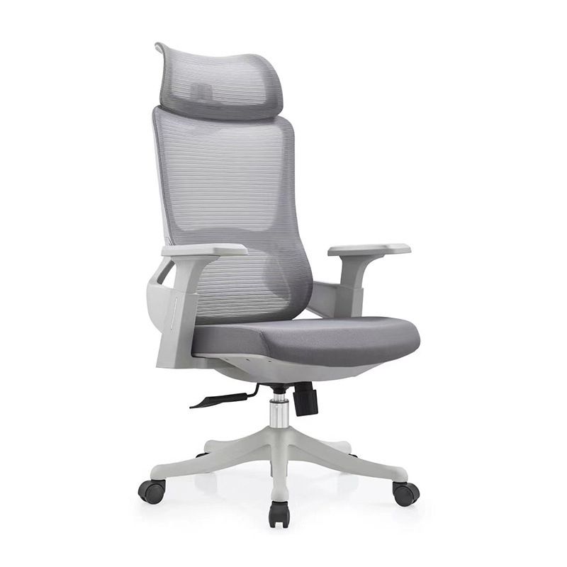 Modern Desk Chair Mesh Computer Chair High-Back Chair in Gray