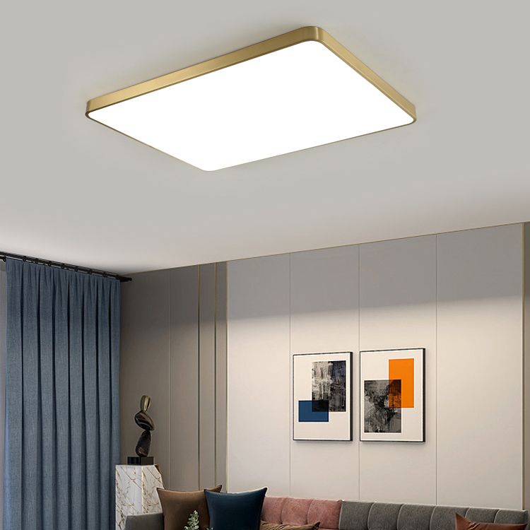 Minimalism Ceiling Light Fixture Gold Flush Mount with Metal for Living Room