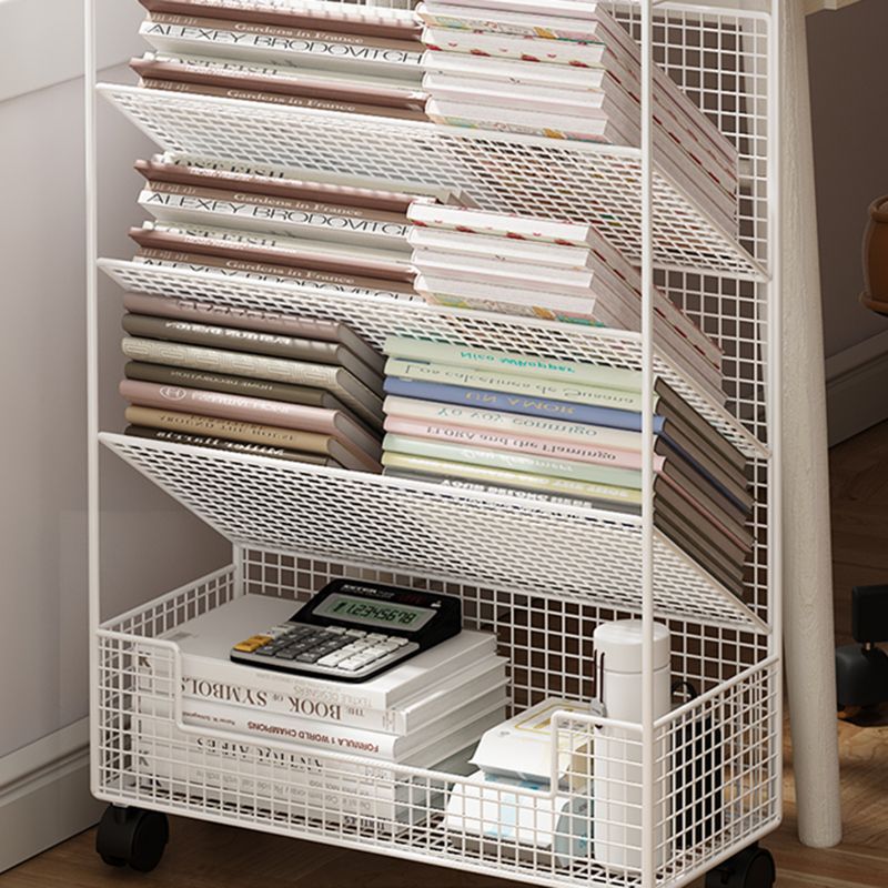 Scandinavian Children's Book Display Freestanding Steel Shelf Bookcase