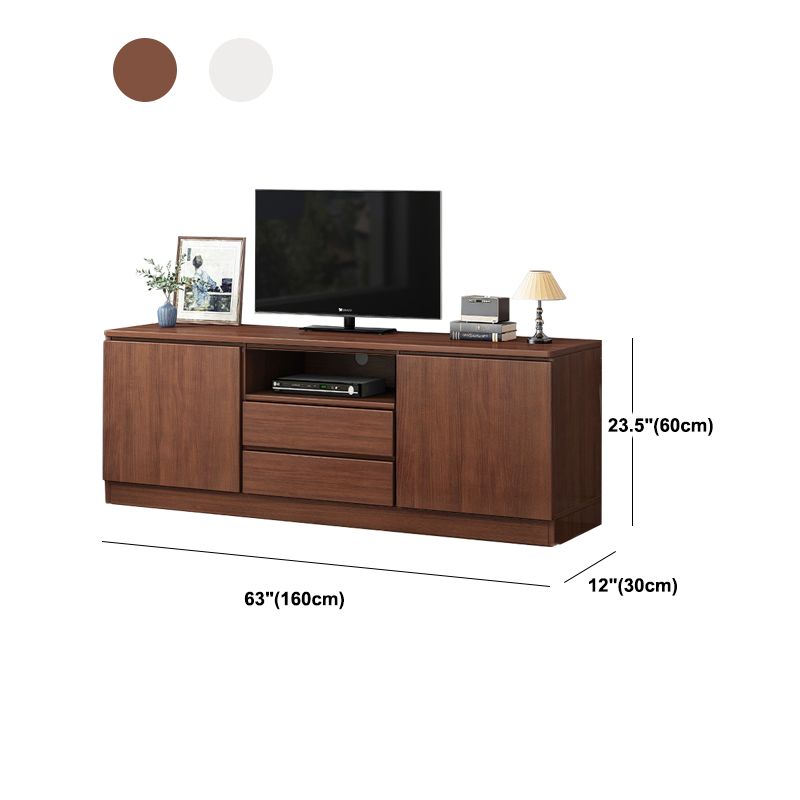 Modern TV Console Faux Wood TV Stand with Drawers and Storage, 24"H X 12"W