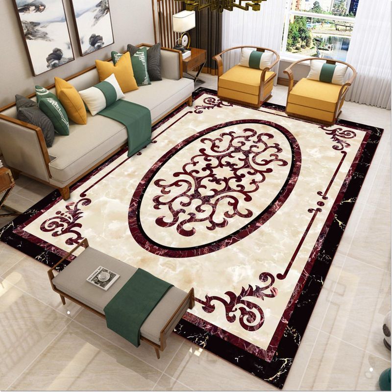 Luxury Southwestern Rug Multicolor Flower Printed Carpet Pet Friendly Easy Care Washable Rug for Parlor