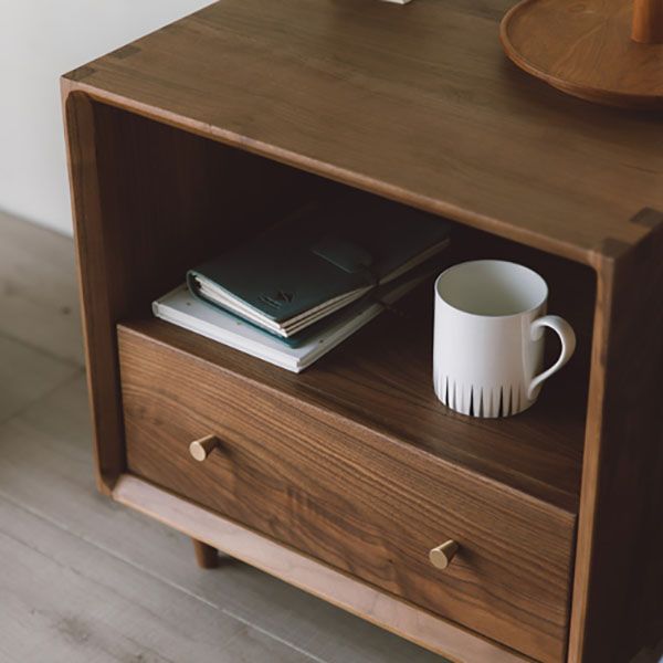 Modern Bed Nightstand Drawers Included Pine Night Table for Bedroom