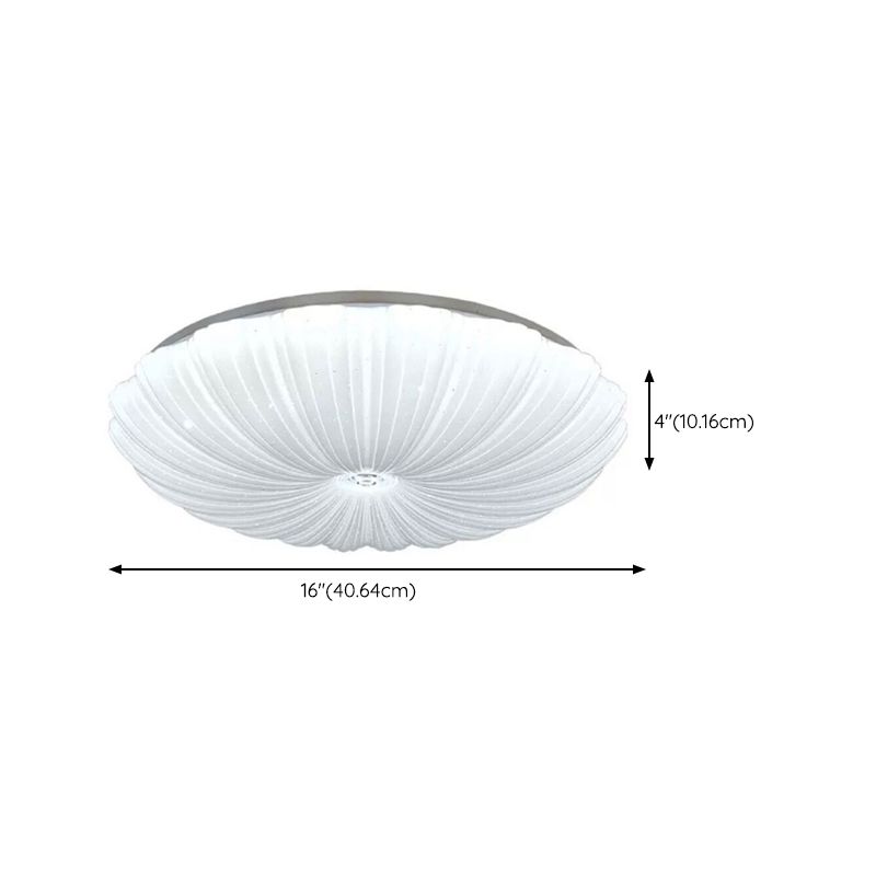 Contemporary 1 - Light Flush Mount Light in White Iron and Acrylic LED Ceiling Flush