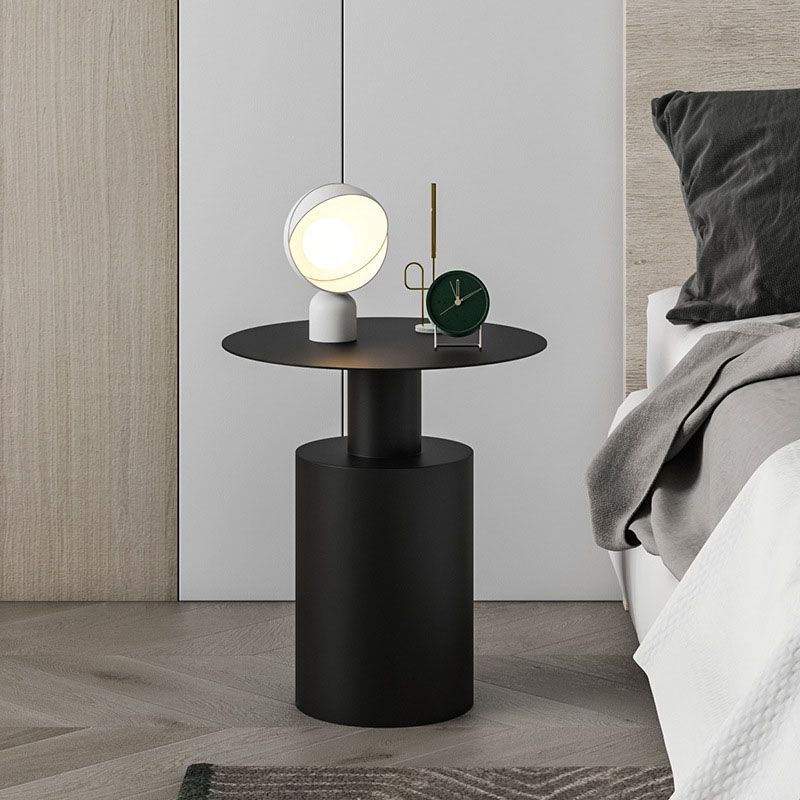 Contemporary Night Table Metal Round Bedside Cabinet for Bedroom