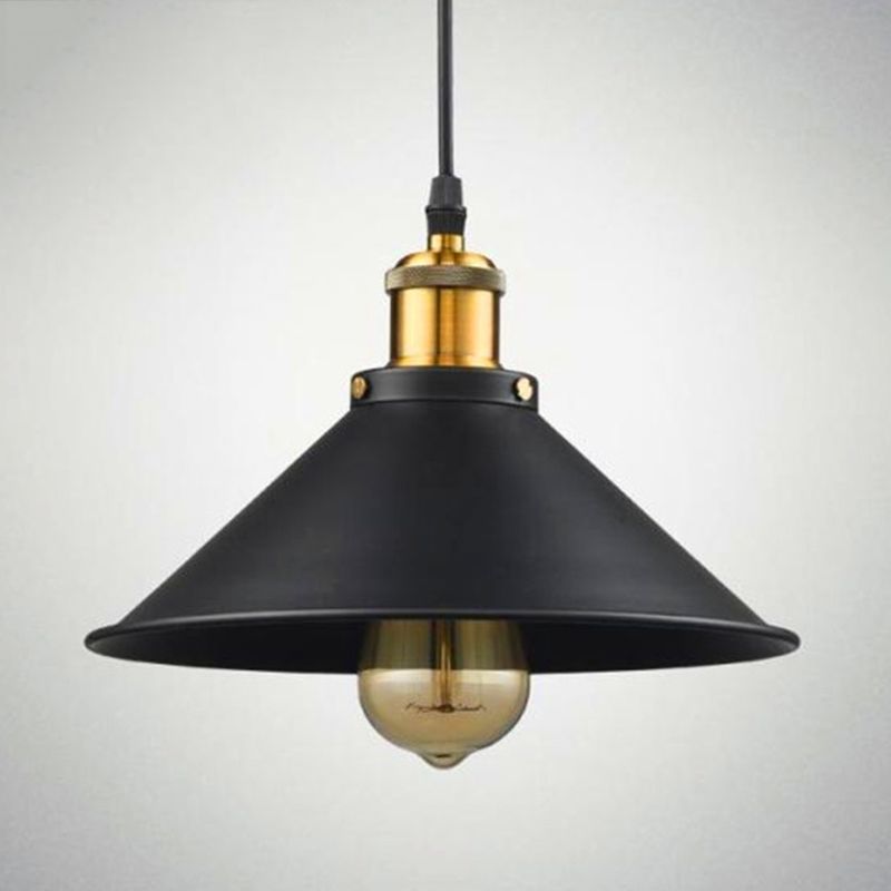 Vintage Industrial Style Mini Hanging Light Black Saucer Shade Metal Suspended Light for Bedroom Kitchen