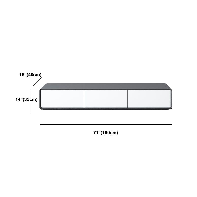 Contemporary 4-Drawer TV Console, Scandinavian TV Stand in White/ Black