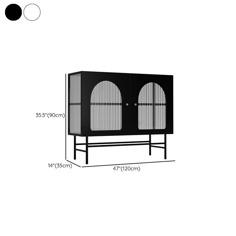 Contemporary Metal Curio Cabinet Glass Doors Standard Display Cabinet